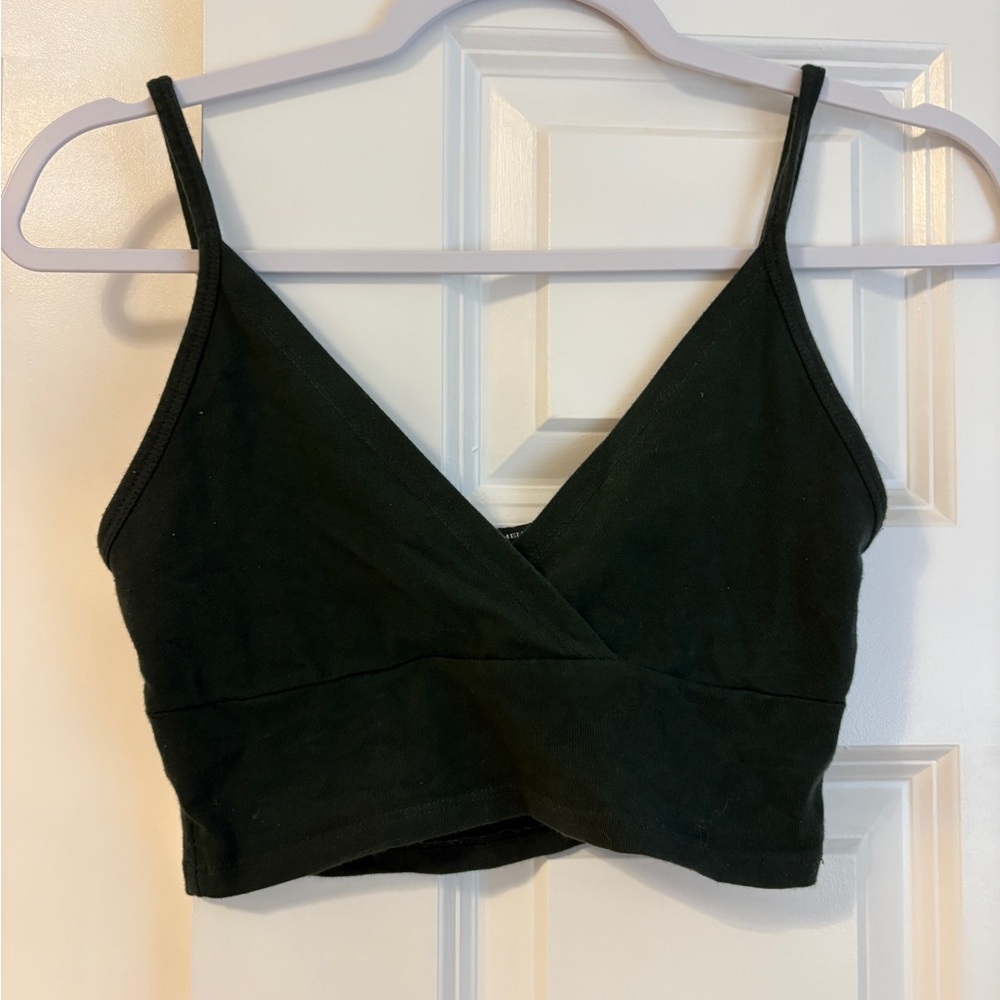 Brandy Melville Dark Green Wrap Top